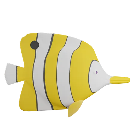 Butterfly Fish  3D Illustration