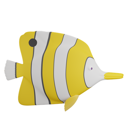 Butterfly Fish 3D Illustration