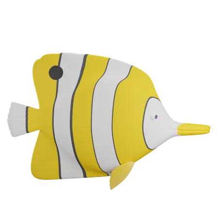 Butterfly Fish 3D Illustration