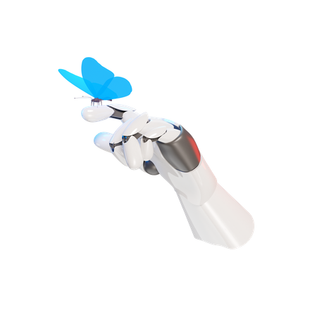Butterfly Holding Hand Gesture  3D Icon
