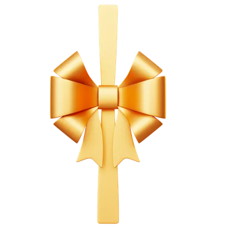 Butterfly-Shaped Gold Gift Bow  3D Icon