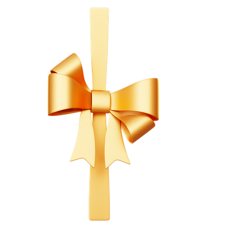 Butterfly Shaped Gold Gift Bow  3D Icon