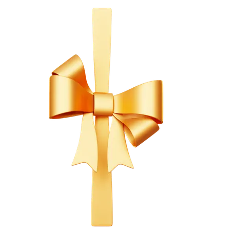 Butterfly Shaped Gold Gift Bow  3D Icon