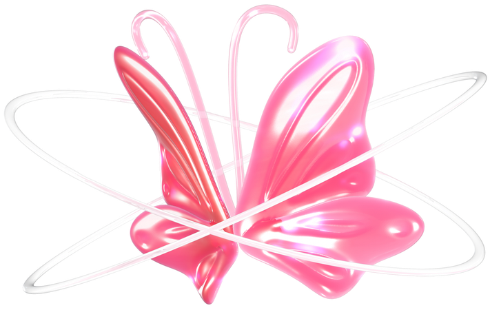 Butterfly with rings  3D Icon