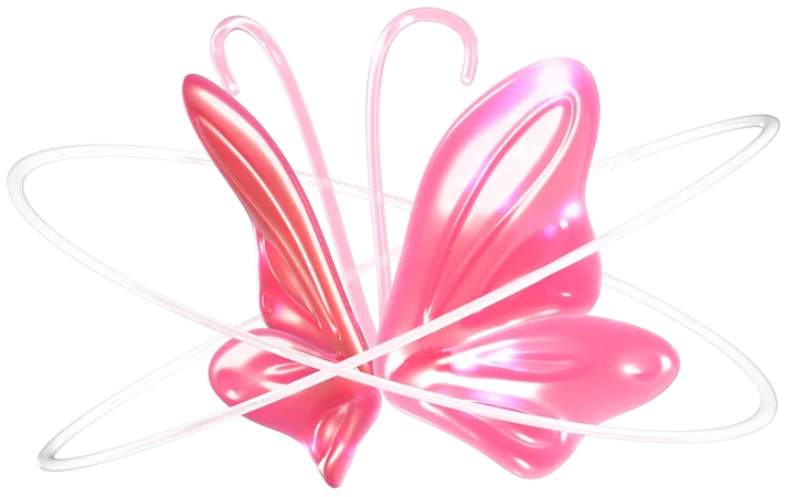 Butterfly with rings  3D Icon