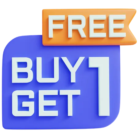 3 D Buy 1 Get 1 With Isolated Background 3D Icon