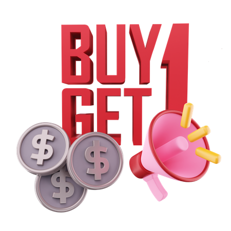Buy 1 Get 1  3D Icon