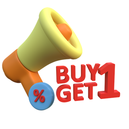Buy 1 Get 1 3D Icon