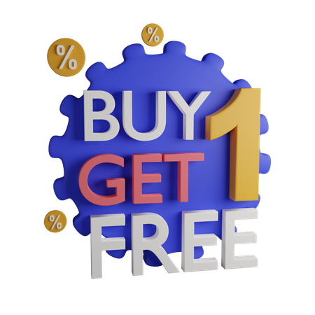 Buy 1 get 1 free  3D Icon