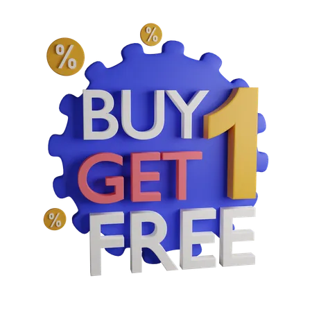Buy 1 Get 1 Free 3D Icon