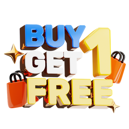 Buy 1 Get 1 Free  3D Icon