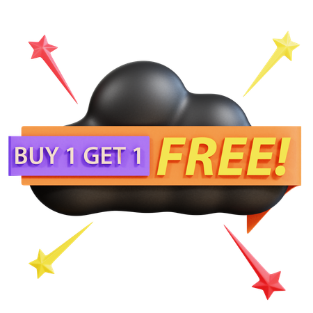 Buy 1 Get 1 Free  3D Icon