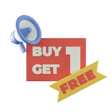 Buy 1 Get 1 Free  3D Icon