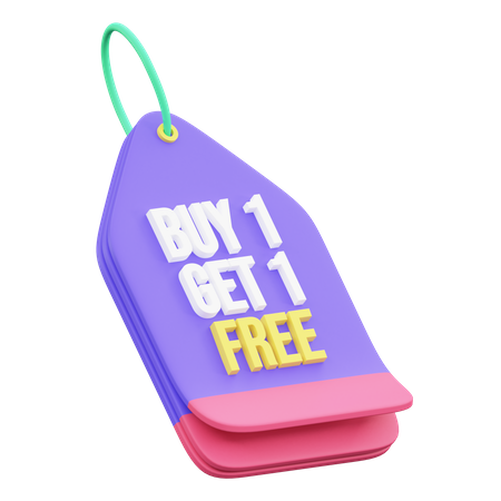 Buy 1 Get 1 Free Tag  3D Icon