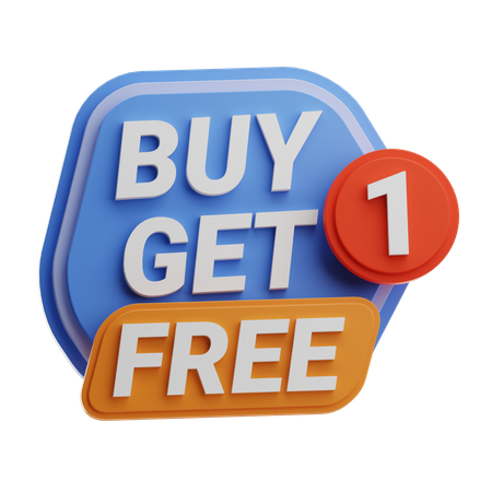 Buy 1 Get 1 Free  3D Icon