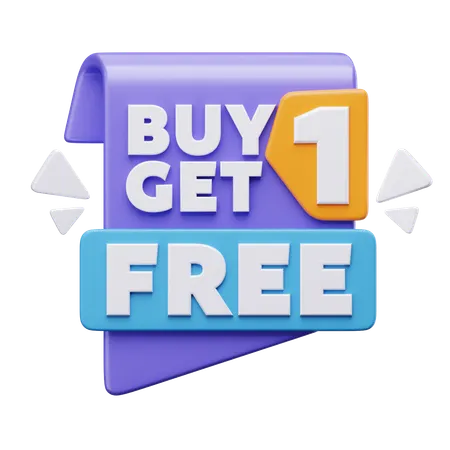Buy 1 Get 1 Free  3D Icon