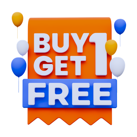 Buy 1 Get 1 Free  3D Icon