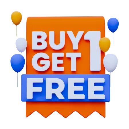 Buy 1 Get 1 Free  3D Icon