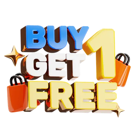 Buy 1 Get 1 Free  3D Icon