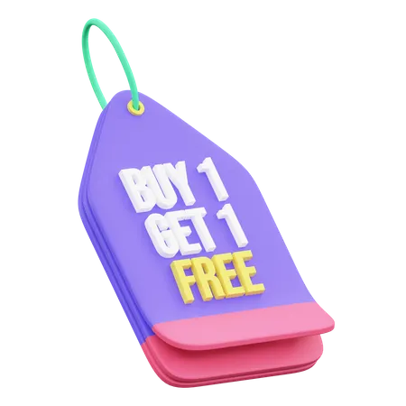 Buy 1 Get 1 Free Tag  3D Illustration