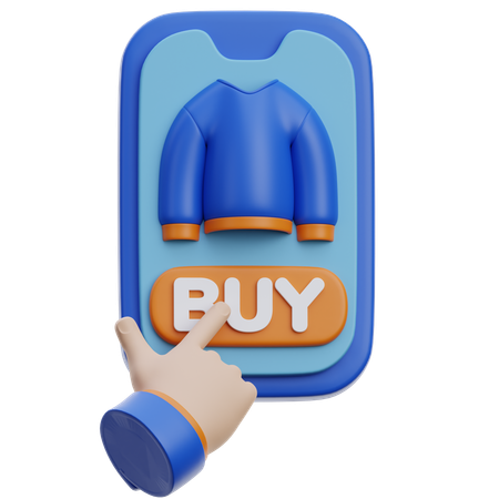 Buy Button Clothing E Commerce  3D Icon