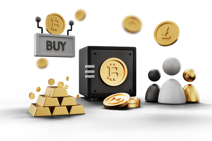 Buy Cryptocurrency 3D Illustration
