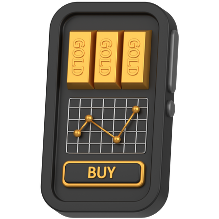 Buy Gold mobile  3D Icon