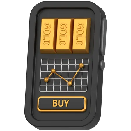 Buy Gold mobile  3D Icon