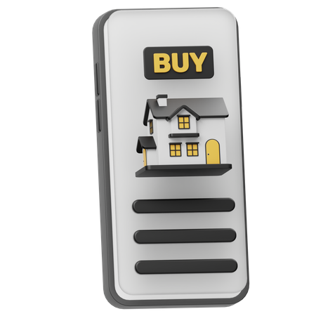 Buy House In Smartphone  3D Icon