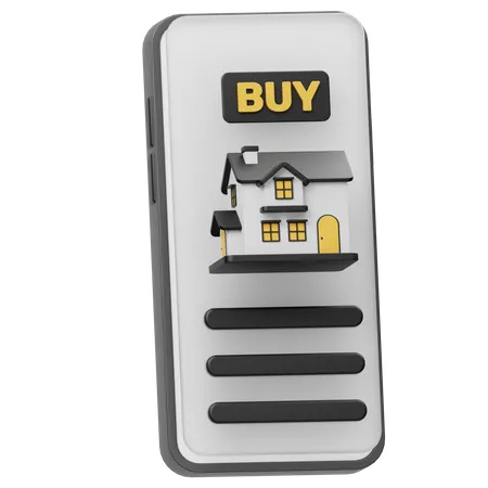 Buy House In Smartphone  3D Icon