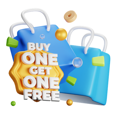 Buy One Get One Free  3D Icon