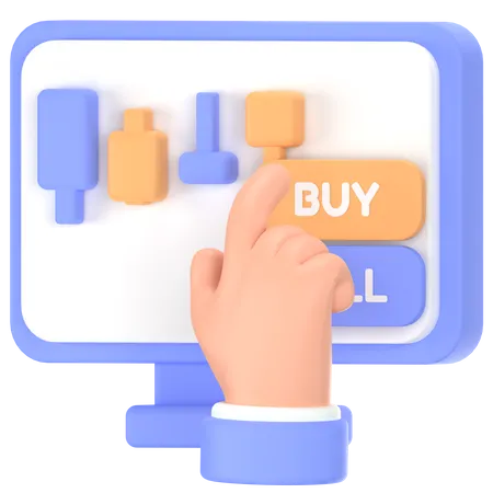 Shows Hand Buying Stock 3D Icon