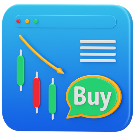 Buy trading  3D Illustration