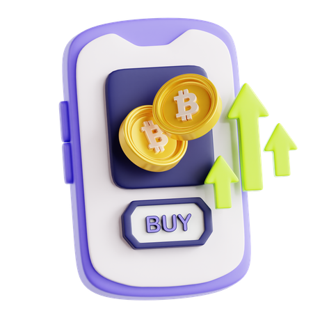 Buying Bitcoin  3D Icon