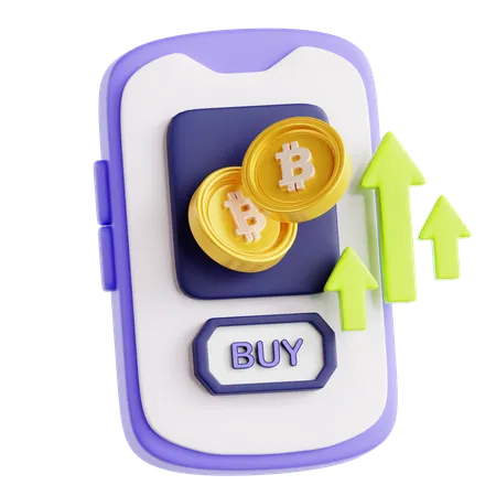 Buying Bitcoin  3D Icon