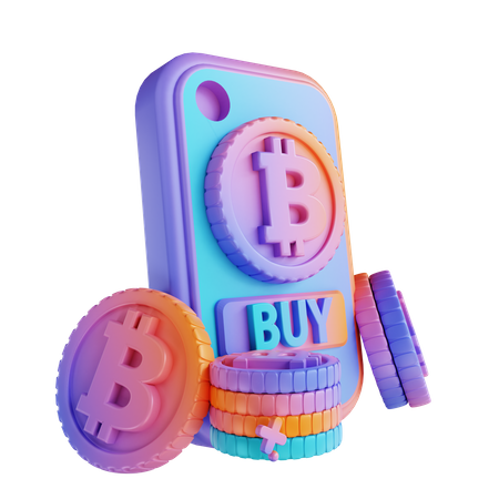 Buying Bitcoin  3D Icon