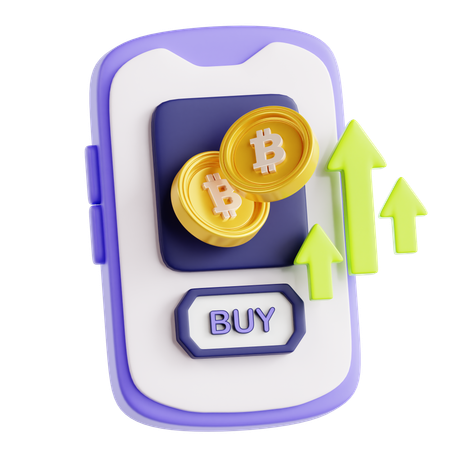 Buying Bitcoin  3D Icon