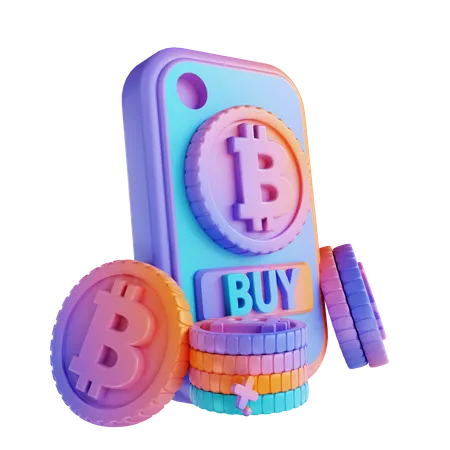 Buying Bitcoin  3D Illustration