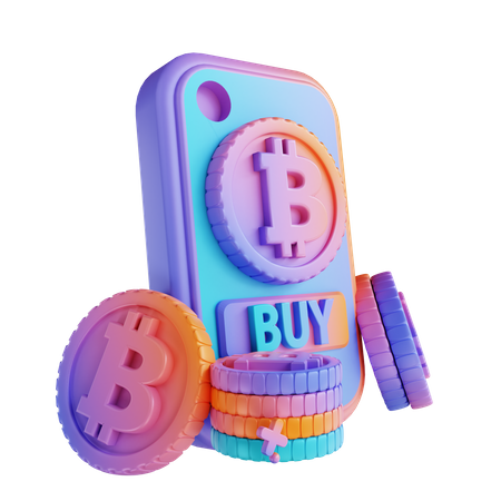 Buying Bitcoin 3D Illustration