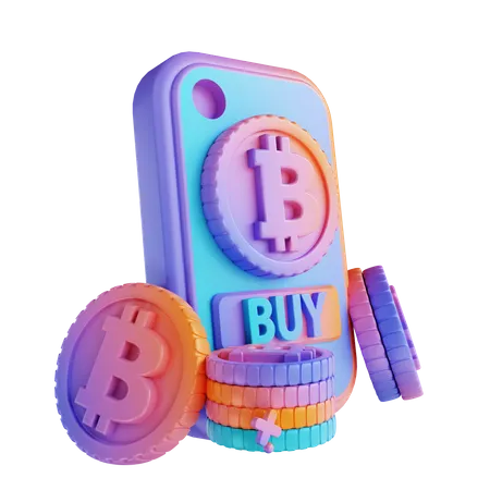 Buying Bitcoin 3D Illustration