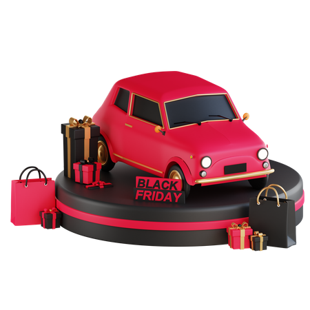 Buying car on black friday  3D Illustration