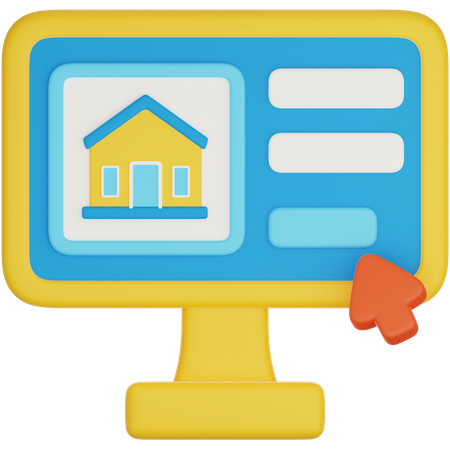 Buying House Online  3D Icon