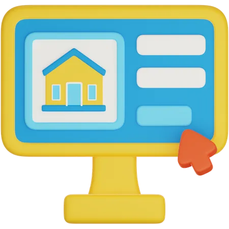 Buying House Online  3D Icon