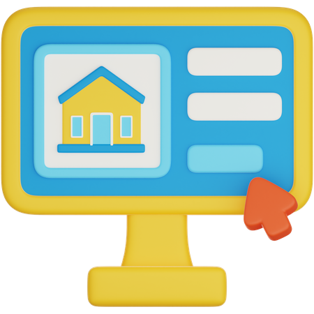 Buying House Online 3D Icon