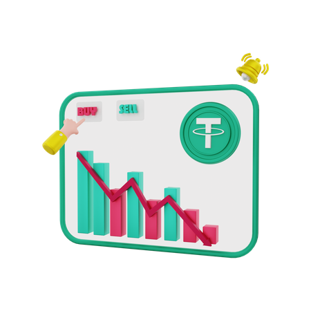 Buying Tether  3D Icon