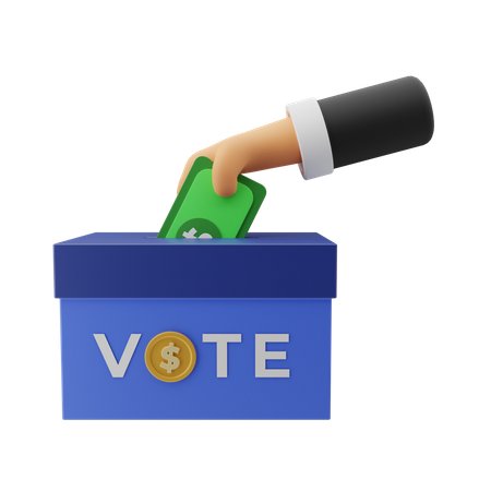 Buying vote with money  3D Illustration