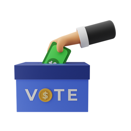 Buying vote with money 3D Illustration