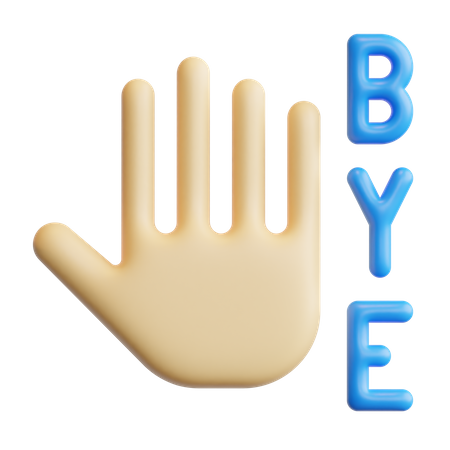 Bye  3D Icon