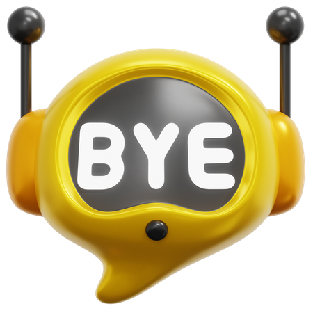 Bye Chat Bot  3D Icon