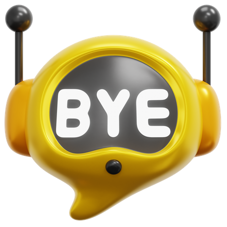 Bye Chat Bot  3D Icon